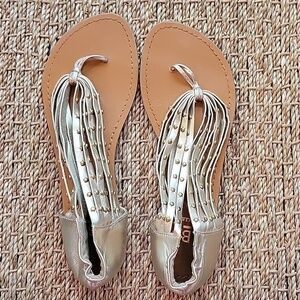 BAKER gold strap sandals.  Leather upper.  Size 7M